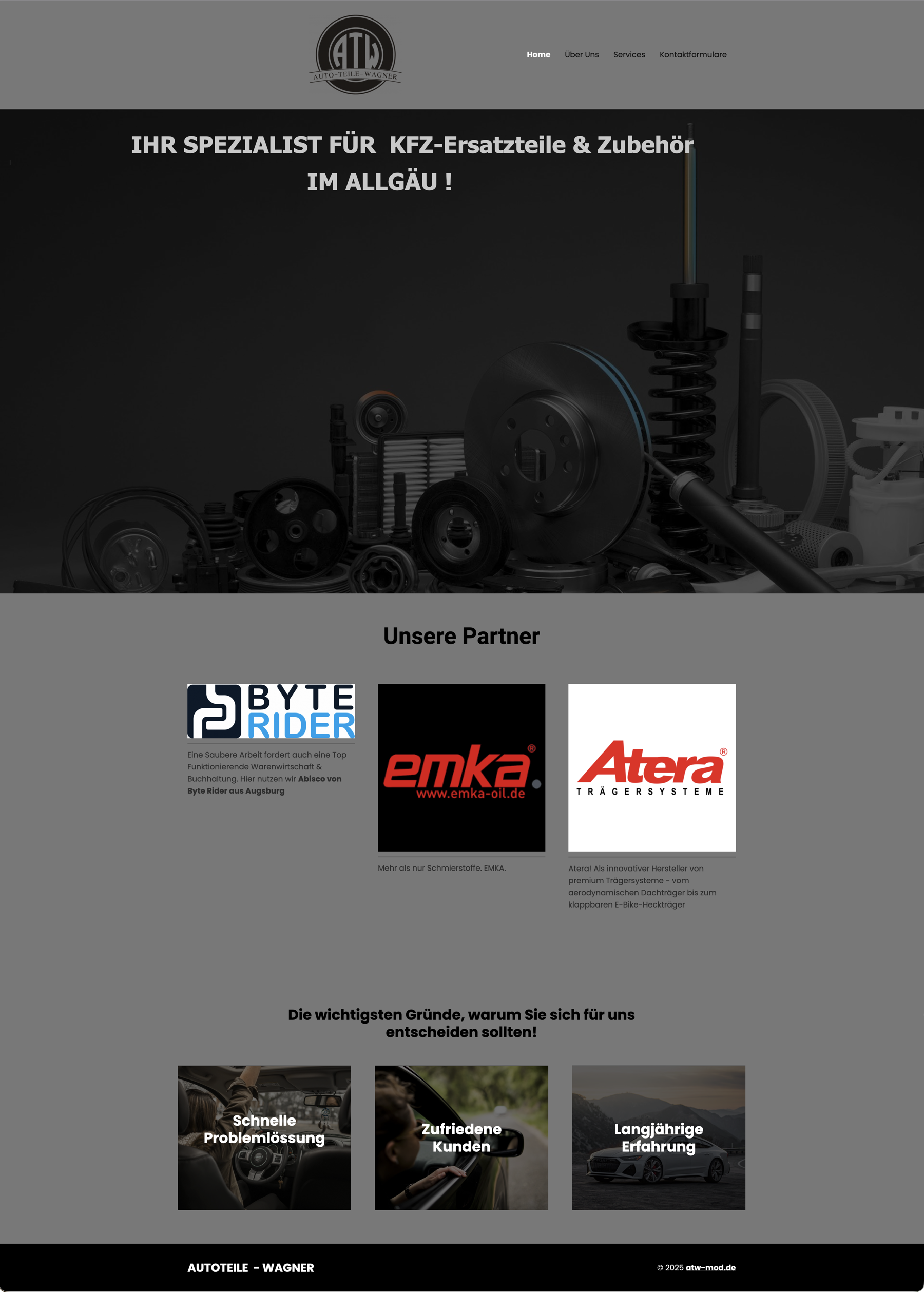Vorher-Screenshot der alten Autoteile-Wagner-Website